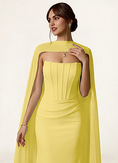 front Azazie Matching Color Chiffon Pearl Trim Scarf