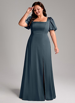 Azazie Fyona Brautjungfernkleider A-Linie Plissee Stretch-Satin Kleid Zwielichtviolett image11