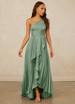 Christian Siriano Bridal for Azazie 1008 Bridesmaid Dresses Matcha A-Line One Shoulder Stretch Satin Dress image3