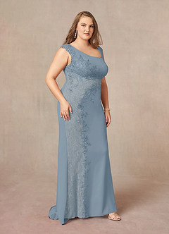 Azazie Juliane Kleider für die Brautmutter Meerjungfrau-Linie Pailletten Spitze Kleid Staubblau image6