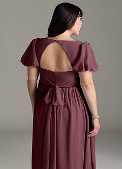Azazie Madisynn Brautjungfernkleider für Schwangere Schleifen Chiffon Bodenlänge Kleid image10