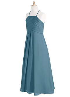 Azazie Ginger Junior Bermuda A-Line Pleated Chiffon Dress image9