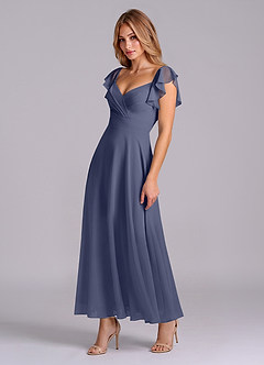 Azazie Leilani Bridesmaid Dresses Stormy A-Line Ruched Chiffon Dress image4