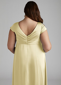 Azazie Allessia Maternity Bridesmaid Dresses A-Line Pleated Stretch Satin Floor-Length Dress image12