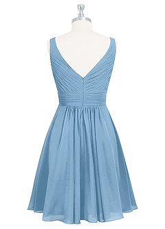 Azazie Grace Bridesmaid Dresses Steel Blue A-Line Pleated Chiffon Dress image8