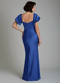 Azazie Lea Bridesmaid Dresses Royal Blue Mermaid Off the Shoulder Stretch Satin Convertible Dress image2