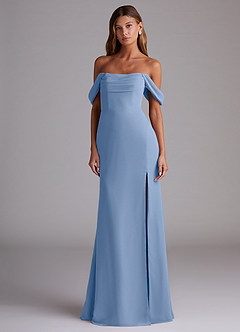Vestido Azul Acero Largo Saige image3