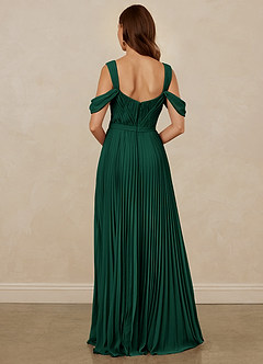 Christian Siriano Bridal for Azazie 1013 Bridesmaid Dresses Emerald A-Line Off the Shoulder Chiffon Dress image3