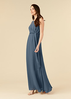 Azazie Marchioness Mother of the Bride Dresses Neptune A-Line Scoop Pleated Chiffon Dress image3