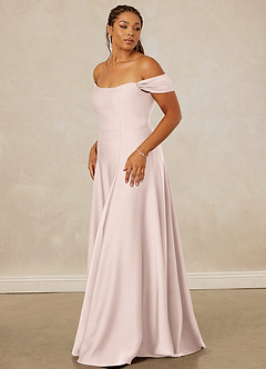 Christian Siriano Bridal for Azazie 1002 Bridesmaid Dresses Blushing Pink A-Line Off the Shoulder Stretch Satin Convertible Dress image12