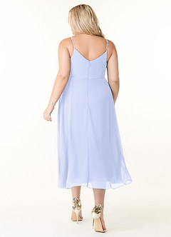 Azazie Clarissa Robes de demoiselle d'honneur Robe Trapèze en Mousseline de soie Col en V Lavande image8
