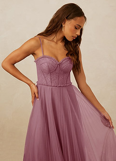 Christian Siriano Bridal for Azazie 1015 Final Sale Vintage Mauve A-Line Lace Tulle Dress image5