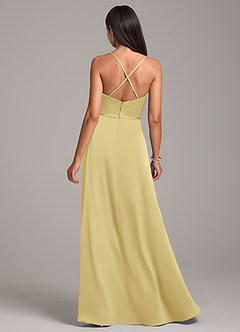 Azazie Naeem Bridesmaid Dresses Lemon Sorbet A-Line Stretch Satin Dress image6