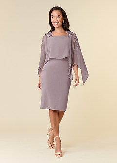 Azazie Maryam Final Sale Dusk Sheath Lace Chiffon Dress image1