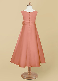 Azazie Lindy Flower Girl Dresses MAI TAI A-Line Pleated Matte Satin Dress image11