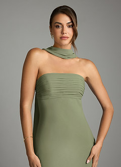 Azazie Saylor Bridesmaid Dresses Pistachio Mermaid Strapless Chiffon Dress image6