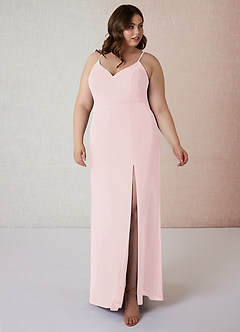 Azazie Blink Venta Final Vestido de Vintage Mauve de Gasa de Corte Recto con Cuello en V image8