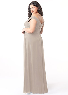 Azazie Audrianna Bridesmaid Dresses Frost A-Line Off-The-Shoulder Gathered Chiffon Convertible Dress image10