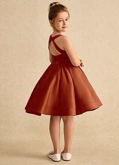 Azazie Julietta Flower Girl Dresses Paprika Ball-Gown Convertible Tulle Dress image8
