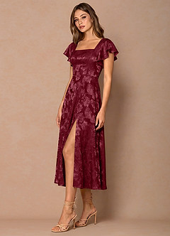 Talia Wine Midi Dress image3