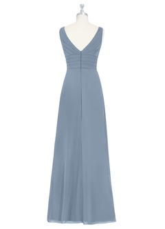 Azazie Julianna Bridesmaid Dresses Dusty Blue A-Line Chiffon Dress image7