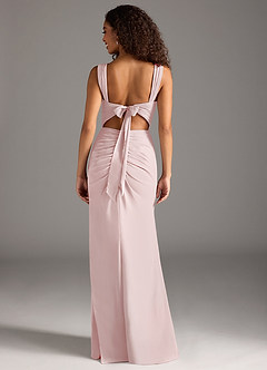 Azazie Jesaphine Abiti da Damigella Abito Tubino in Chiffon Fiocco Rosa Rossore image2