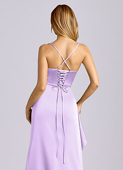 Azazie Sarai Suknie dla druhen Osłona Gorset Satyna elastyczna Do ziemi Sukienka image2