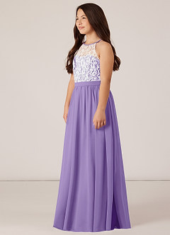 Azazie Fahari Junior Tahiti A-Line Lace Chiffon Dress image3