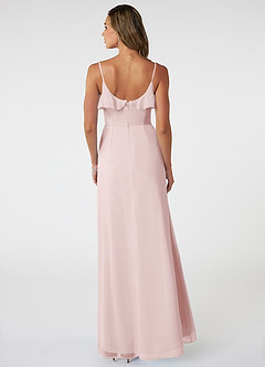 Azazie Natalia Bridesmaid Dresses Blushing Pink A-Line Chiffon Dress image2