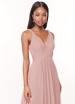 Azazie Maren Brudtärnklänningar Klä av A-Linje i Chiffong Plisserad Puderrosa image6