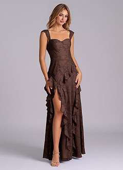 Azazie Sloane Bridesmaid Dresses Ganache A-Line Sweetheart Neckline Floral Burnout Dress image6