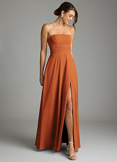 Azazie Tamira Suknie dla druhen Linia A Pofałdowany Szyfon Do ziemi Sukienka image2