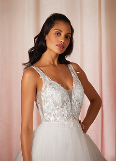 Azazie Toni Wedding Dresses Ball-Gown Sequins Tulle Chapel Train Dress image4