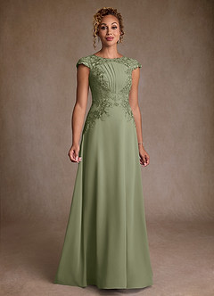 Azazie Christi Mother of the Bride Dresses Pistachio A-Line Lace Chiffon Dress image1