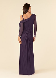 Azazie Marna Kleider für die Brautmutter Etui One-Shoulder Gittergewebe Kleid Pflaume image2