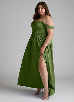 Azazie Morana Bridesmaid Dresses Juniper A-Line Off the Shoulder Stretch Satin Convertible Dress image13