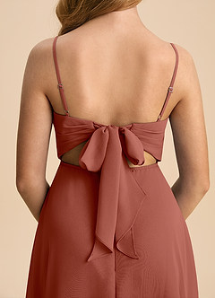 Azazie Shale Junior Klä av A-Line i Chiffong Rosett image7