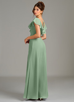 Azazie Kimmy Bridesmaid Dresses Matcha A-Line Ruched Chiffon Dress image2
