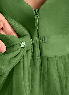 Azazie Winnie Robe Demoiselle D'honneur Fillette Robe Princesse en Tulle Arc Basilic image8