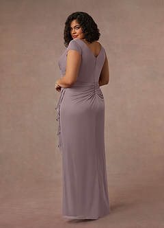Azazie Roya Abiti per la Madre della Sposa Abito Sirena in Maglia con Scollo a V a Pieghe Dusk image9
