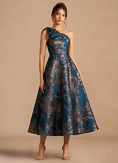 Jonelle Blågrøn Blomster Midikjole image4