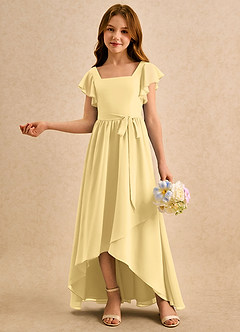 Azazie Milly Girls Formal Flower Girl Klänningar Klä A-Line i Chiffong Plisserad image4