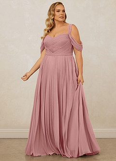 Christian Siriano Bridal for Azazie 1013 Bridesmaid Dresses Dusty Rose A-Line Off the Shoulder Chiffon Dress image13