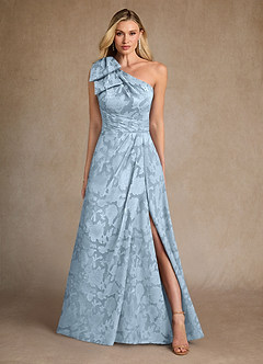 Azazie Easton Moeder van de bruid jurken Baljurk Jurk van Bloemen Burn-out One-Shoulder Hemelsblauw image1