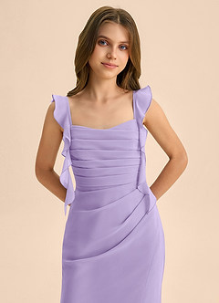 Azazie Jessamine Junior Lilac Mermaid Sweetheart Neckline Chiffon Dress image7