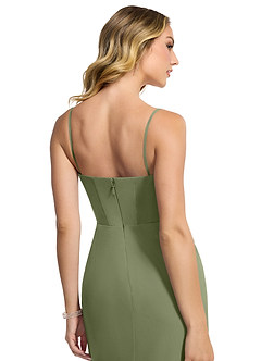 Azazie Zia Bridesmaid Dresses Pistachio Sheath Side Slit Chiffon Convertible Dress image8