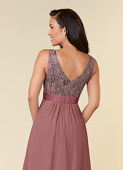 Azazie Xella Mother of the Bride Dresses Desert Rose A-Line Lace Chiffon Dress image11