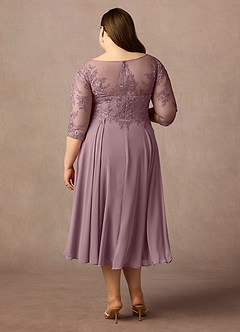 Azazie Marge Mother of the Bride Dresses Dusty Rose A-Line Scoop Lace Chiffon Dress image7