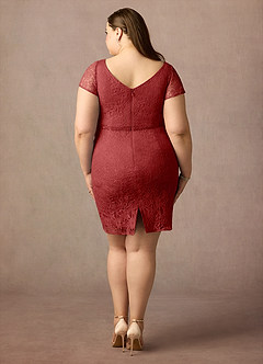 Azazie Lucilia Final Sale Rust Sheath Lace Dress image8