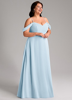 Azazie Marley Bridesmaid Dresses Sky Blue A-Line Off the Shoulder Chiffon Convertible Dress image15